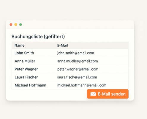 Massenmail aus der gefilterten Buchungsliste versenden